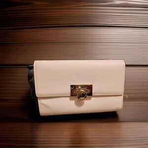 Ted Baker Leather Crossbody Clutch Purse Bag in Soft Pink
